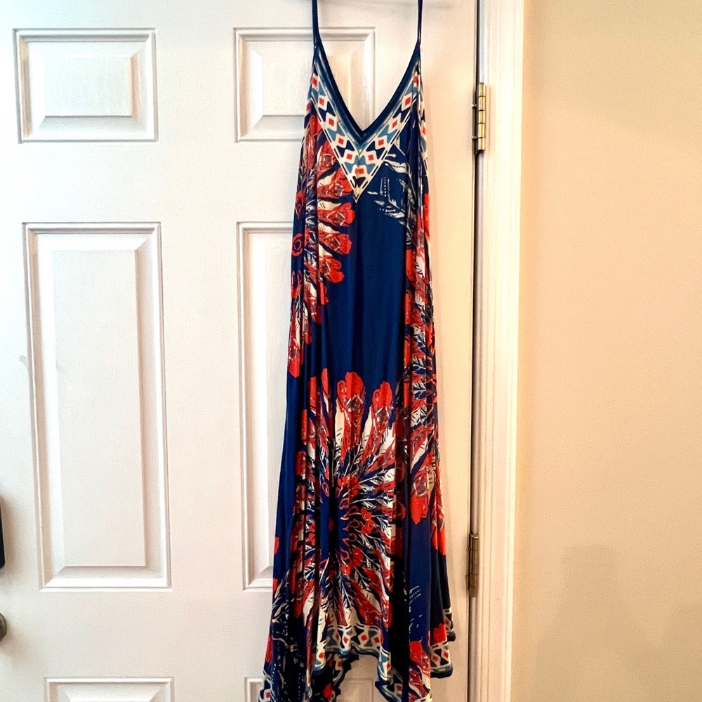 Handkerchief hem maxi dress
